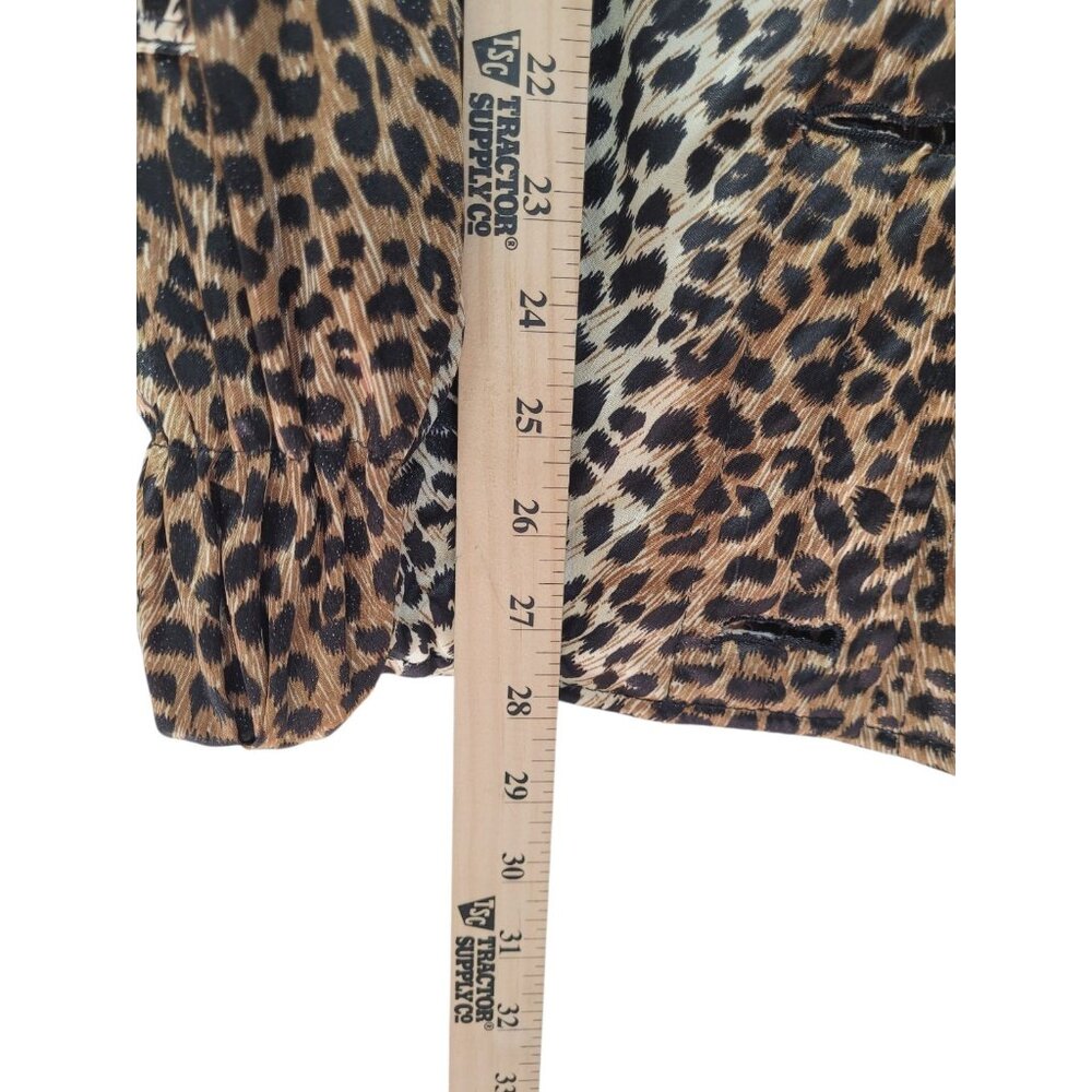 Vintage Jade of the East Jacket Leopard Print Pockets Button Light Weight - Picture 7 of 16